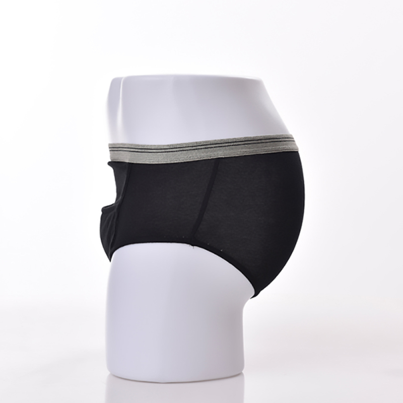 Incontinence Panties For Men Waterproof Boxers & Briefs Black White 100% Cotton PU-602